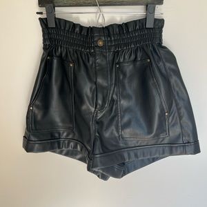 Faux leather shorts